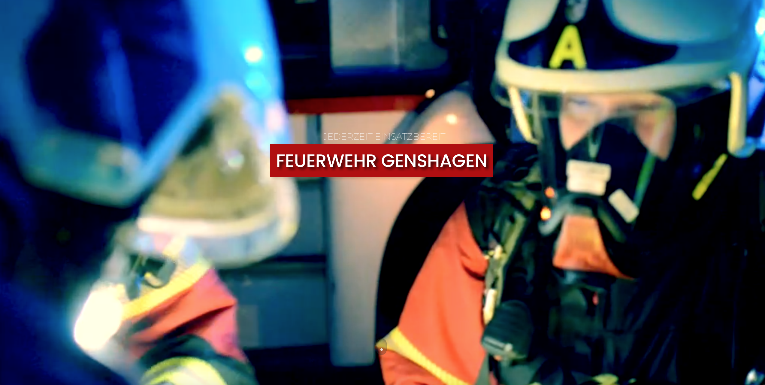 Screenshot der Startseite (Hero-Sektion) der Webseite feuerwehr-genshagen.de - eine Webseite von Spieß & Kuhlmann eGbR